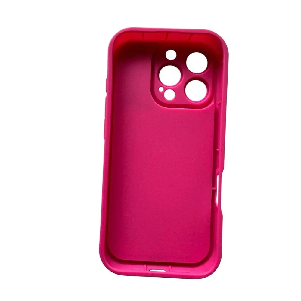 Kanghar Iphone 16 Pro Pink Checkered Case w/ Outside Credit Card Slot Holder